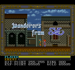 Ys III - Wanderers from Ys EasyType Title Screen